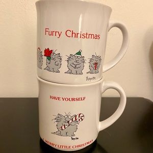 Boynton Cat Holiday Mug Pair Vintage